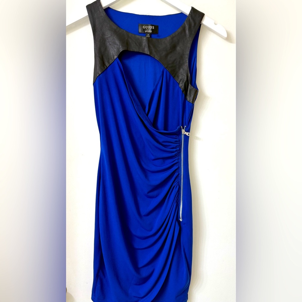 Elegant Blue and Black Dress